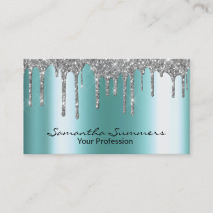 Tarjeta De Visita Perforaciones plateadas Metalizado Aspecto Elegant