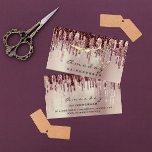 Tarjeta De Visita Perforaciones Rosas de las tijeras de las peluquer