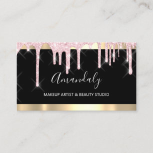 Tarjeta De Visita Perforaciones rosas negras del artista de maquilla