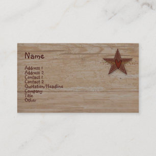 Tarjeta de visita perforada de la estrella de la