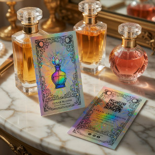 Tarjeta De Visita Perfume Celestial   Lujo Holográfico