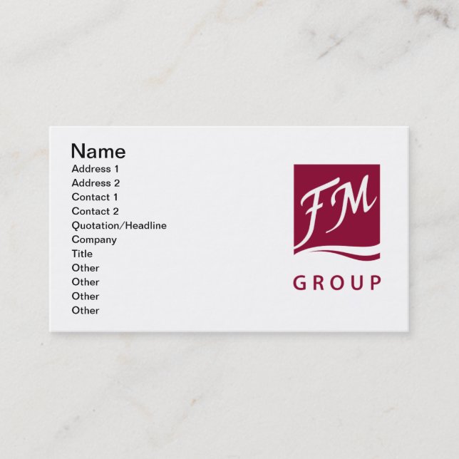 Tarjeta De Visita Perfume del grupo de FM (Anverso)