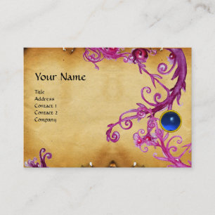 Tarjeta De Visita pergamino azul FLORENTINE BAROQUE MONOGRAM GEM