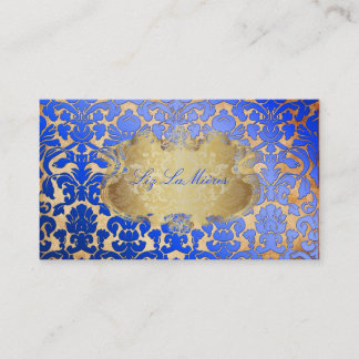 Tarjeta De Visita Pergamino de la flora azul real de PixDezines