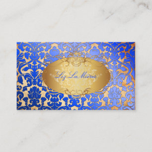 Tarjeta De Visita Pergamino de la flora azul real de PixDezines