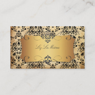 Tarjeta De Visita Pergamino Dolcè damask/faux de PixDezines