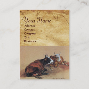 Tarjeta De Visita Pergamino MONOGRAM DE DOS VACAS MENORES