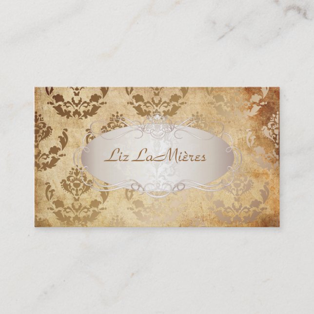 Tarjeta De Visita Pergamino PixDezines firenze damask/faux (Anverso)