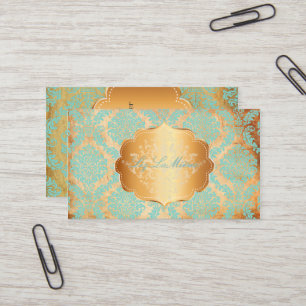 Tarjeta De Visita Pergamino PixDezines Rosette damask/faux