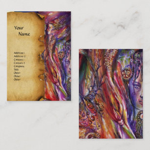 Tarjeta De Visita Pergamino púrpura rosado de la fantasía de VIVIEN