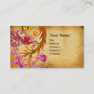 Tarjeta De Visita pergamino RED BERRIES SWIRLS