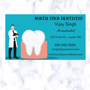 Tarjeta De Visita Peridontista de Odontología Editable