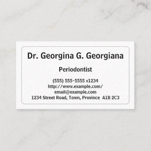 Tarjeta de visita peridontista subestimada