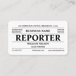 Tarjeta De Visita Periodista