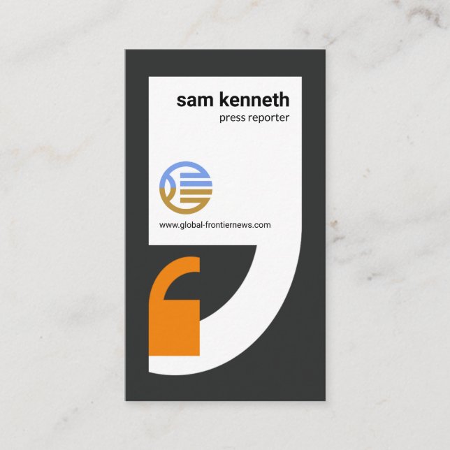 Tarjeta De Visita Periodista de la publicación estilizada de comilla (Anverso)