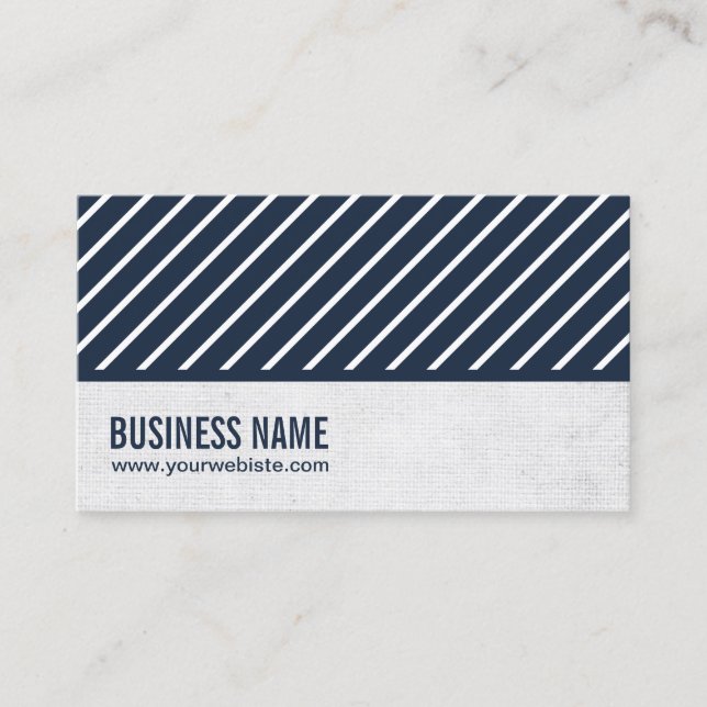 Tarjeta De Visita Periodista profesional de Navy Blue Stripes (Anverso)