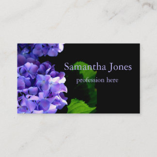 Tarjeta De Visita Periwinkle hidrangeas flor azul púrpura floral