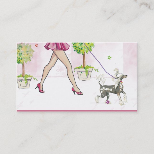 Tarjeta De Visita Perky chino criado perro (Anverso)