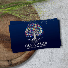 Tarjeta De Visita Perla de la vida - hojas coloridas