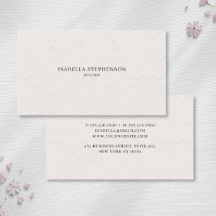 Tarjeta De Visita Perla elegante Chevron Minimalista Profesional