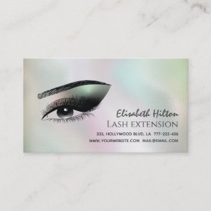 Tarjeta De Visita Perla holográfica que seduce el ojo de maquillaje 