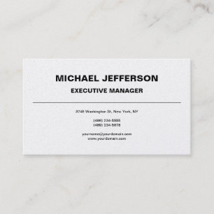 Tarjeta De Visita Perla Moderno Elegante Simple Blanco Negro