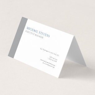 Tarjeta De Visita Perla Premium Moderna Elegante Simple Gris Blanco