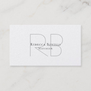 Tarjeta De Visita Perla Premium Monograma Moderno Minimalista Sencil