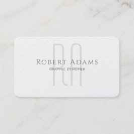 Tarjeta De Visita Perla Premium profesional y monogramado gris