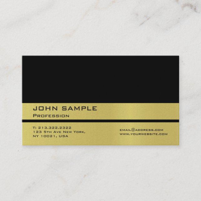 Tarjeta De Visita Perla profesional Black Gold Premium Finalizada (Anverso)