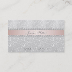 Tarjeta De Visita Perlas de bokeh elegantes y profesionales