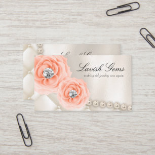 Tarjeta De Visita Perlas subiós planificador elegante del melocotó