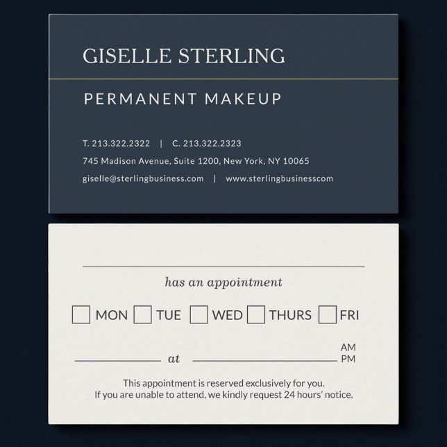 Tarjeta De Visita Permanent Makeup Office Appointment Reminder (Subido por el creador)