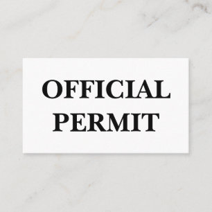 Tarjeta De Visita Permiso oficial: puedo hacer lo que quiera.