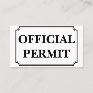Tarjeta De Visita Permiso oficial: puedo hacer lo que quiera.