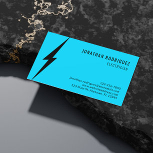Tarjeta De Visita Perno de Iluminación Negro Azul Neon Electricista