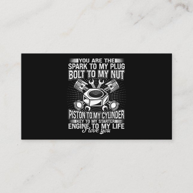 Tarjeta De Visita Perno Del Hombre Del Auto Mecánico A Mi Pistón De  (Anverso)