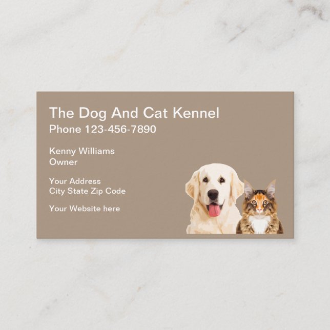 Tarjeta De Visita Perrera simple del mascota (Anverso)