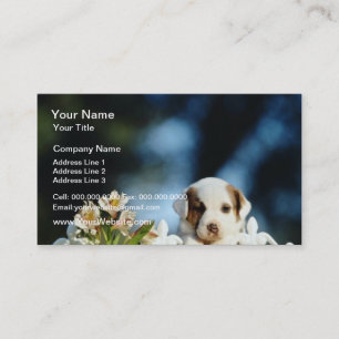 Tarjeta De Visita Perrito amarillo con los oídos marrones que miran