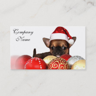 Tarjeta De Visita Perrito de la chihuahua del navidad