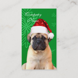 Tarjeta De Visita Perrito del bullmastiff del navidad
