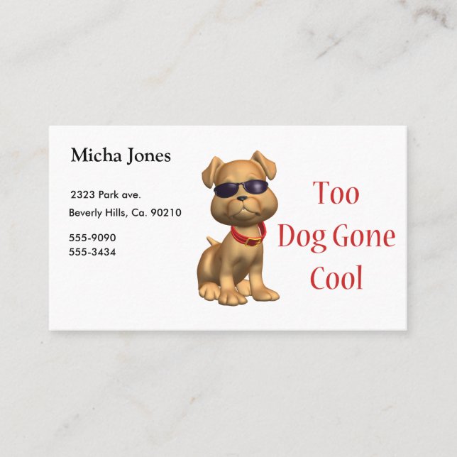 Tarjeta De Visita Perrito fresco ido perro (Anverso)