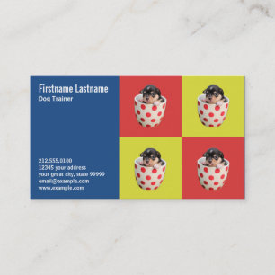 Tarjeta De Visita Perrito lindo de la taza de té