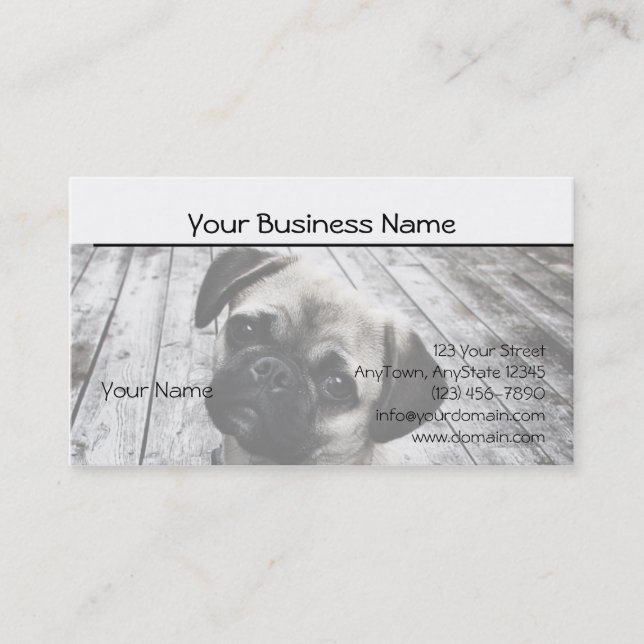 Tarjeta De Visita Perrito precioso del barro amasado en blanco y (Anverso)