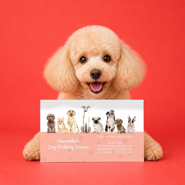 Tarjeta De Visita Perritos de Acuarela Patas Lindas (Subido por el creador)