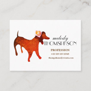 Tarjeta De Visita Perro acuarela personalizado