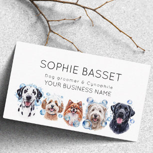 Tarjeta De Visita Perro adorable, acuarela blanca