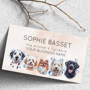 Tarjeta De Visita Perro adorable, beige acuarela