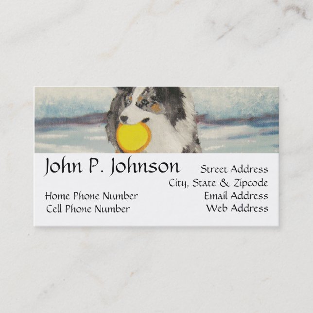Tarjeta De Visita Perro australiano del disco volador del pastor (Anverso)