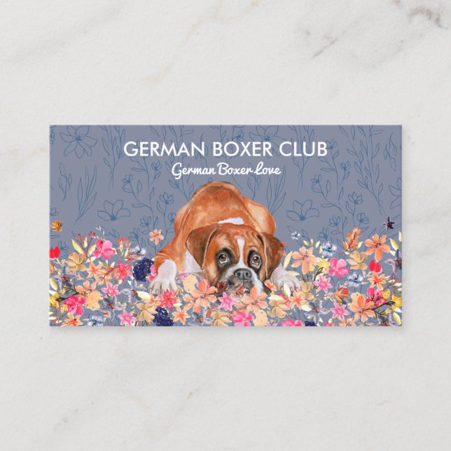 Tarjeta De Visita Perro Boxer Alemán (Anverso)
